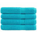 vidaXL Toalhas Premium Solund 4 Peças 100x200 cm 600 Gsm Turquesa - 4086126576