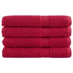 vidaXL Toalhas Premium Solund 4 Peças 100x200 cm 600 Gsm Vermelho - 1437557762