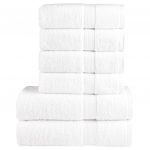 vidaXL 6 Peças Conjunto Toalhas Banho Premium Solund 600 Gsm Branco - 2925878930