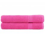 vidaXL Toalhas de Sauna Premium Solund 2 Peças 80x200 cm 600 Gsm Rosa - 1630972078