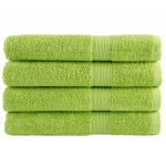 vidaXL Toalhas Sauna Premium Solund 4 Peças 80x200 cm 600 Gsm Verde Maça - 3565121230