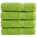 vidaXL Toalhas de Banho Premium Solund 4 Peças 100x150 cm 600 Gsm Verde - 1299595124