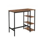 Vasagle Mesa de Cozinha com 3 Prateleiras Estrutura de Aço Estável 109 x 60 x 100 cm Castanho Rústico - LBT11X