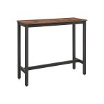 Vasagle Mesa de Cozinha Estrutura de Metal Resistente 120 x 40 x 100 cm Castanho Rústico e Preto - LBT12X