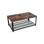 Vasagle Mesa de Centro com Estrutura de Metal com Prateleira de Armazenamento Castanho Rústico - LCT61X