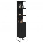Móvel de WC vidaXL 33x33x185,5 cm Derivados de Madeira Preto - 3513666273
