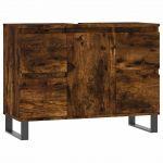 Móvel de WC vidaXL 80x33x60 cm Deriv.madeira Carvalho Fumado - 1812535337