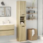 Móvel de WC vidaXL 32x34x188,5 cm Madeira Carvalho Sonoma - 2847534767