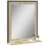 vidaXL Espelho de WC com Prateleira Derivados Madeira Carvalho Sonoma - 1851213906
