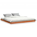 vidaXL Estrutura de Cama 180x200 cm Madeira Pinho Maciço Castanho Cera - 573935310