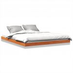 vidaXL Estrutura de Cama 150x200 cm Madeira Pinho Maciça Castanho Cera - 3314394057