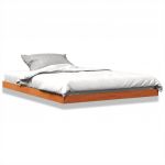 vidaXL Estrutura de Cama 140x190 cm Madeira Pinho Maciça Castanho Cera - 2720525877