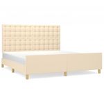 vidaXL Estrutura de Cama em Tecido Cor Creme 180x200 cm - 1008873373