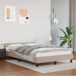 vidaXL Estrutura Cama com Cabeceira sem Colchão 140x190 cm Cappuccino - 3052635766