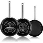Magefesa Conjunto de 3 Frigideiras de Indução 20-24-28 cm, Revestimento Antiaderente sem PFOA Preto Ares - 1113086