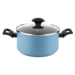 Fagor Caçarola Indução 20 cm, Alumínio Forjado, Antiaderente Ecológico PFOA Livre, Tampa de Vidro Azul Maxima - 81PXFGOMA20
