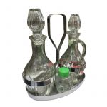 Artame Galheteiro Inox e Vidro 4 Peças - 13004151