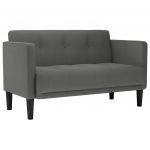Sofá vidaXL 111 cm Tecido Cinzento-escuro - 2047487562