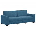 Sofá vidaXL de 3 Lugares 180 cm Veludo Azul - 951279844