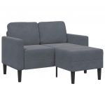 Sofá vidaXL 2 Lugares com Chaise em L 125 cm Veludo Cinzento-escuro - 2399851983
