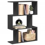 vidaXL Estante Divisória 3 Níveis 70x24x97 cm Derivados Madeira Preto - 1244379106