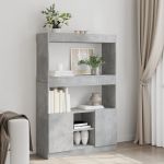 vidaXL Armário Alto 92x33x140 cm Derivados de Madeira Cinzento Cimento - 1533249377
