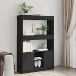 vidaXL Armário Alto 92x33x140 cm Derivados de Madeira Preto - 3043878477