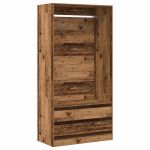 vidaXL Roupeiro 100x50x200 cm Derivados de Madeira Madeira Velha - 4076822126