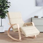 vidaXL Cadeira de Baloiço Tecido Creme - 3560470773