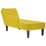 Sofá vidaXL Chaise-longue com Apoio de Braço Direito Veludo Amarelo - 832488032