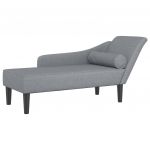 Sofá vidaXL Chaise Lounge com Almofadões Tecido Cinzento-claro - 897403962