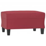 vidaXL Apoio de Pés 70x55x41 cm Couro Artificial Vermelho Tinto - 1426768150