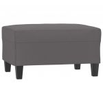 vidaXL Apoio de Pés 70x55x41 cm Couro Artificial Cinza - 571339136