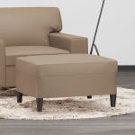 vidaXL Apoio de Pés 70x55x41 cm Couro Artificial Cappuccino - 2715359619