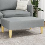 vidaXL Apoio de Pés 77x55x31 cm Tecido Cinzento-claro - 4143066730