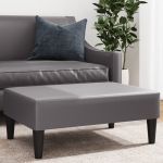 vidaXL Apoio de Pés 77x55x31 cm Couro Artificial Cinza - 3722411433