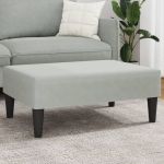 vidaXL Apoio de Pés 77x55x31 cm Veludo Cinzento-claro - 4053789299