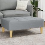 vidaXL Apoio de Pés 77x55x31 cm Tecido Cinzento-claro - 2969954398