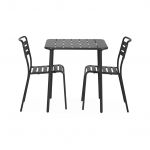 Sweeek Mesa de Jardim em Metal com 2 Cadeiras Amelia Antracite 70x70x72.5 cm