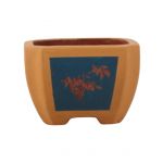 Luso Bonsai Vaso de Bonsai Cascata 12,5*12,5*8,5 cm c/Desenhos Sem Esmalte - Yixing - 06831