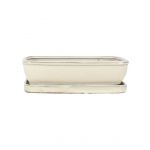 Luso Bonsai Vaso de Bonsai Rectangular + Prato 29,5*24,5*8 cm Creme - Yixing - 85493