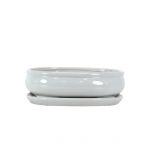 Luso Bonsai Vaso de Bonsai Oval + Prato 29*22*8 cm Cinza - Yixing - 06397