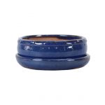 Luso Bonsai Vaso de Bonsai Redondo + Prato 31*9 cm Azul - Yixing - 84402