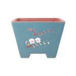 Luso Bonsai Vaso de Bonsai Quadrado 28*19 cm c/ Desenhos Sem Esmalte - Yixing - 06694