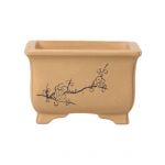 Luso Bonsai Vaso de Bonsai Rectangular 11*8,5*7 cm c/ Desenhos Sem Esmalte - Yixing - 06684