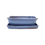 Luso Bonsai Vaso de Bonsai Rectangular + Prato16*12*5 cm Cinza ou Roxo - Yixing - 89337