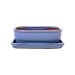 Luso Bonsai Vaso de Bonsai Rectangular + Prato 20*14*6 cm Cinza ou roxo - Yixing - 89277
