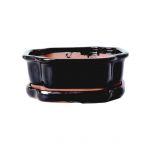Luso Bonsai Vaso de Bonsai Oval + Prato 25*20*8 cm Preto - Yixing - 84599