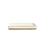 Luso Bonsai Prato Cerâmico Rectangular 25*18*2.5 cm Creme - 86683