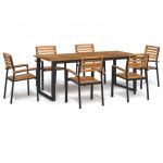 vidaXL Conjunto Jantar para Jardim 7 Peças Madeira de Acácia Maciça e Metal - 1734432440